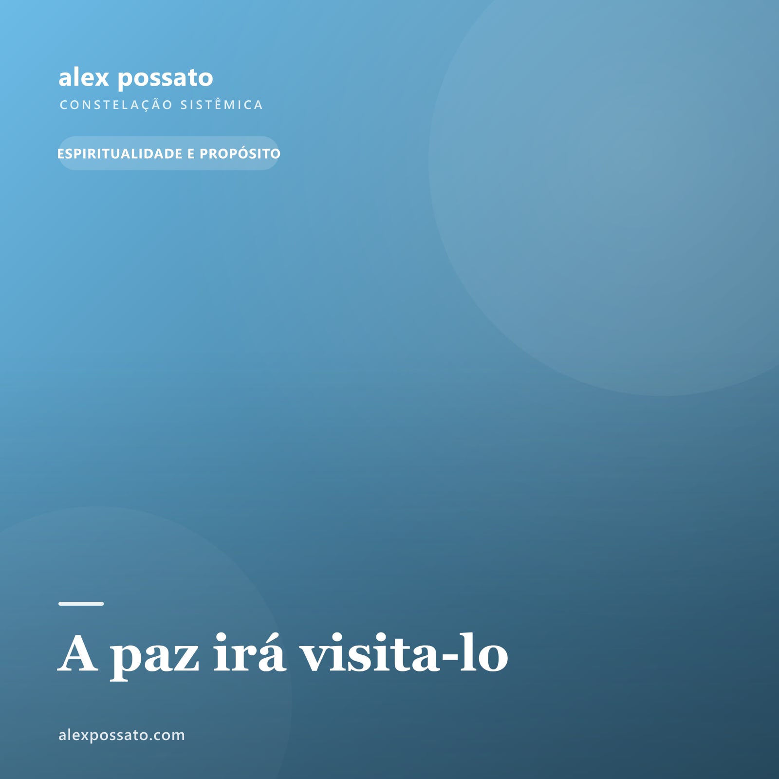 A paz irá visita-lo