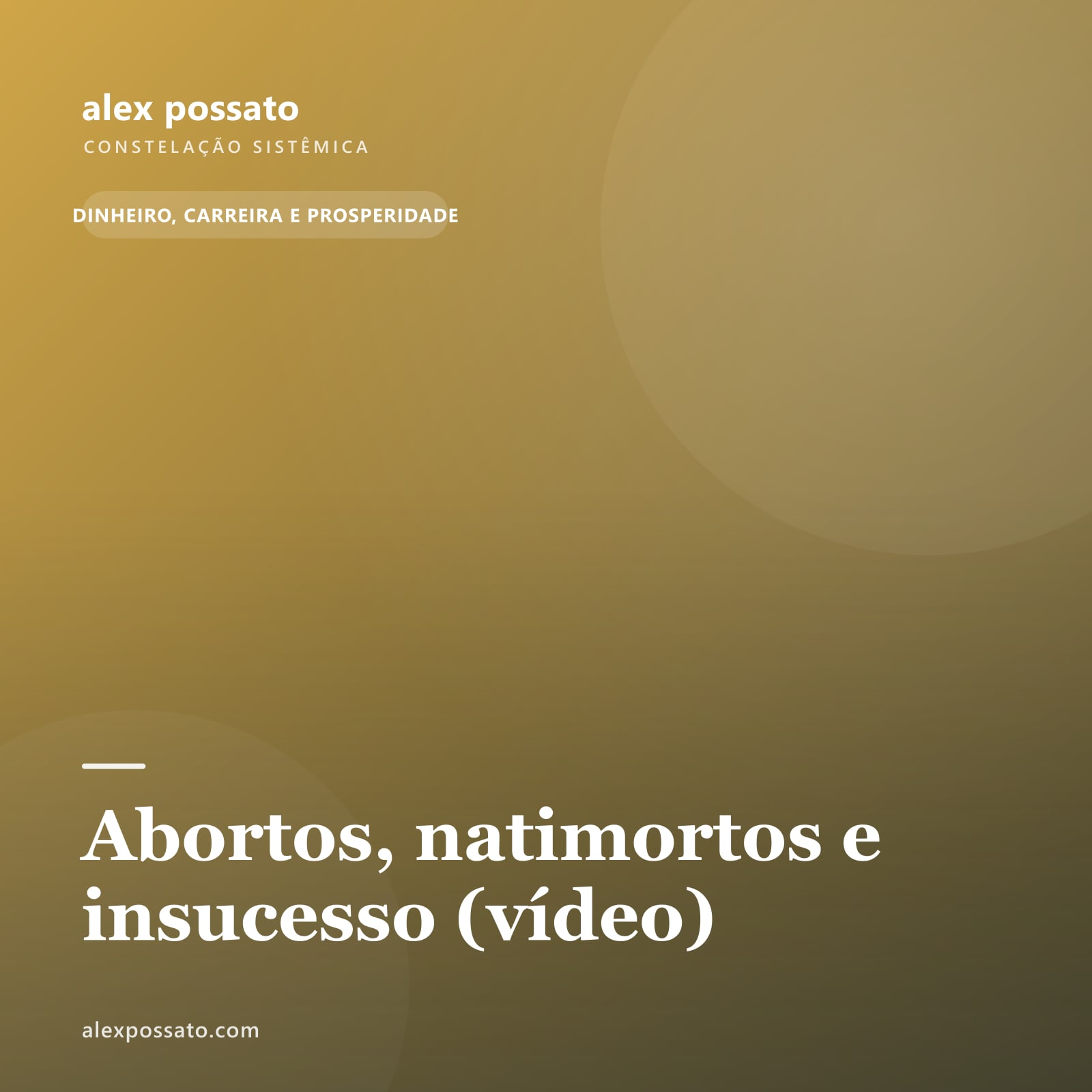 Abortos, natimortos e insucesso (vídeo)