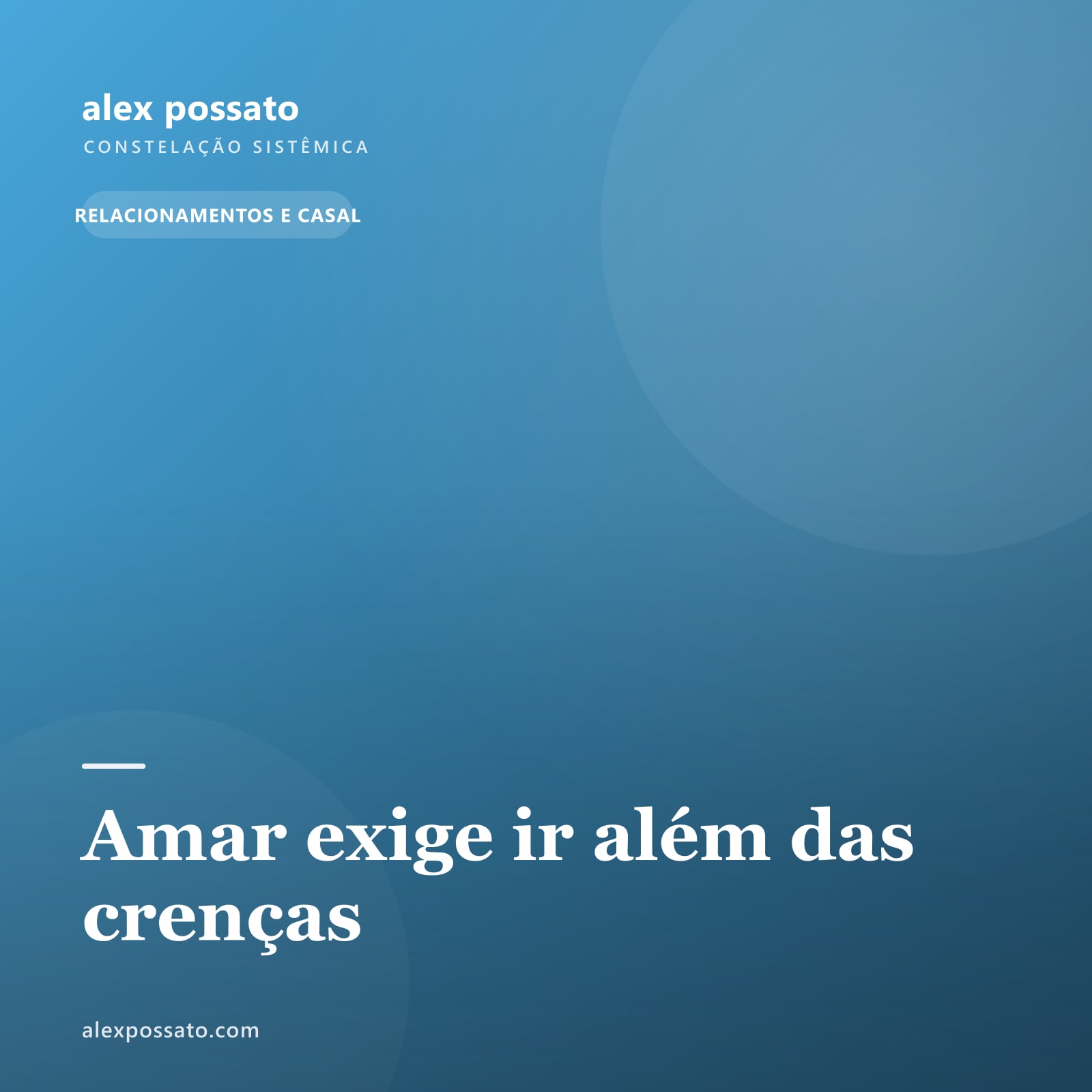 Amar exige ir além das crenças