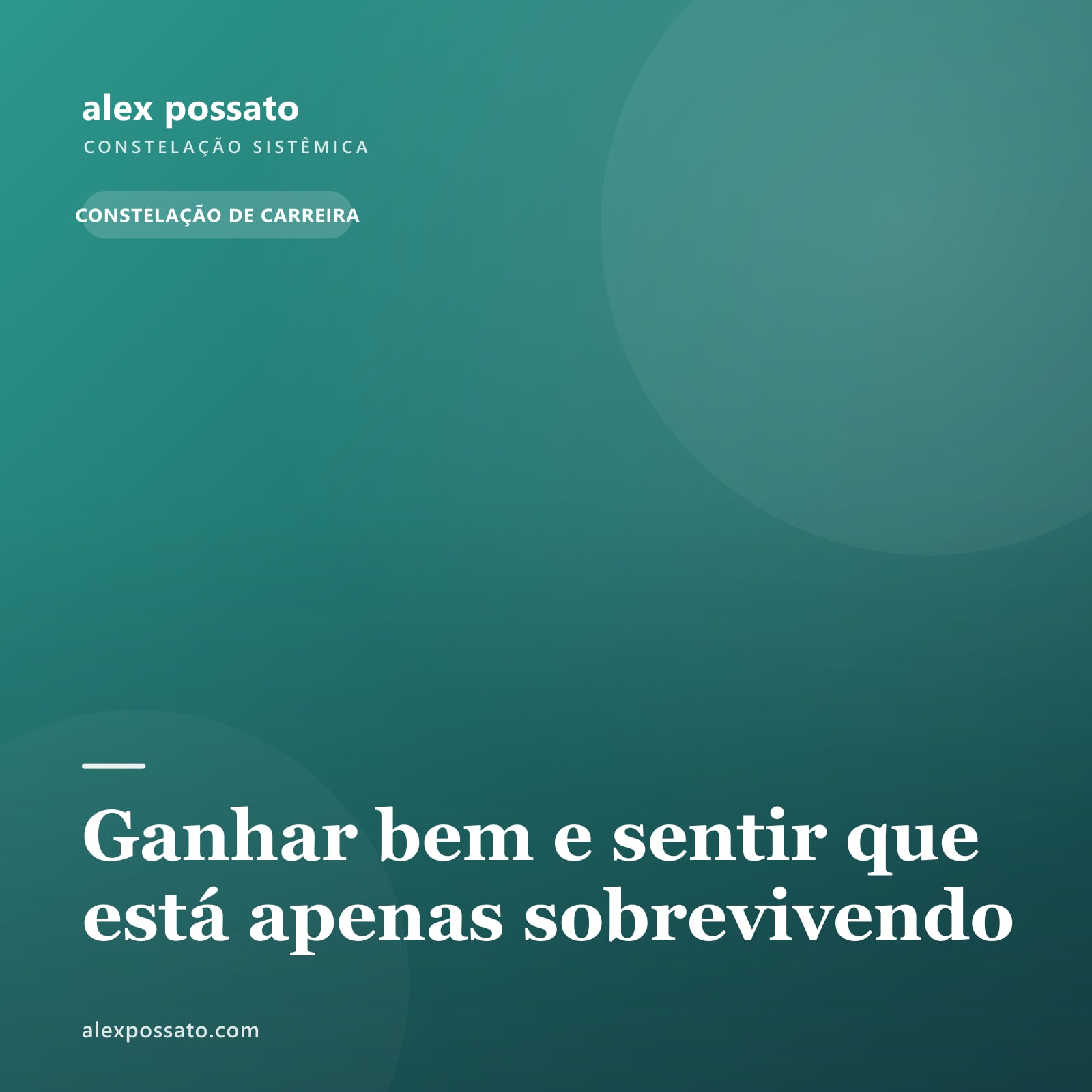 Ganhar bem e sentir que está apenas sobrevivendo