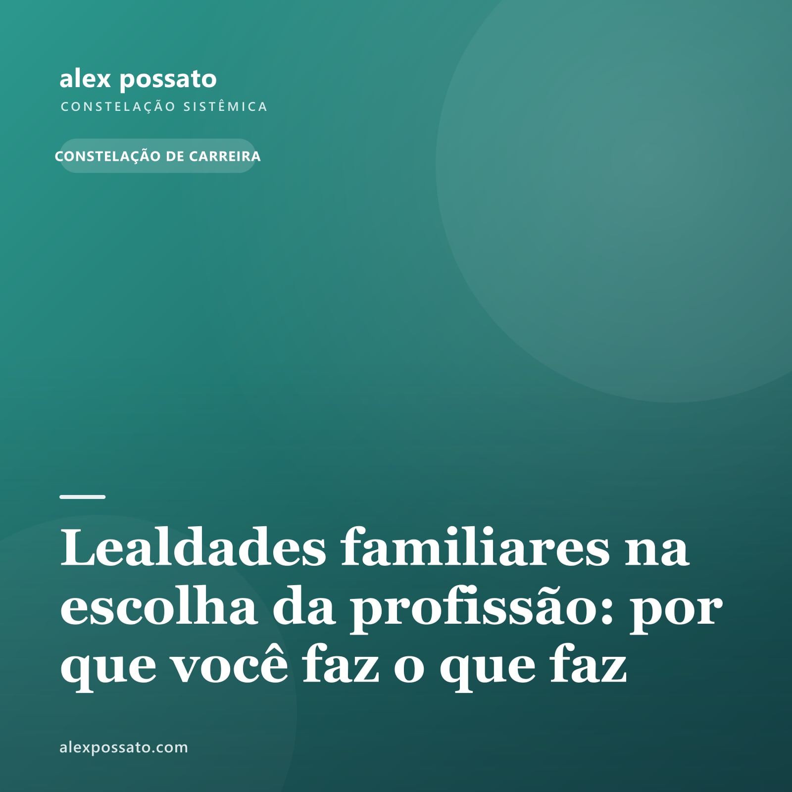 Lealdades familiares na escolha da profissão: por que você faz o que faz