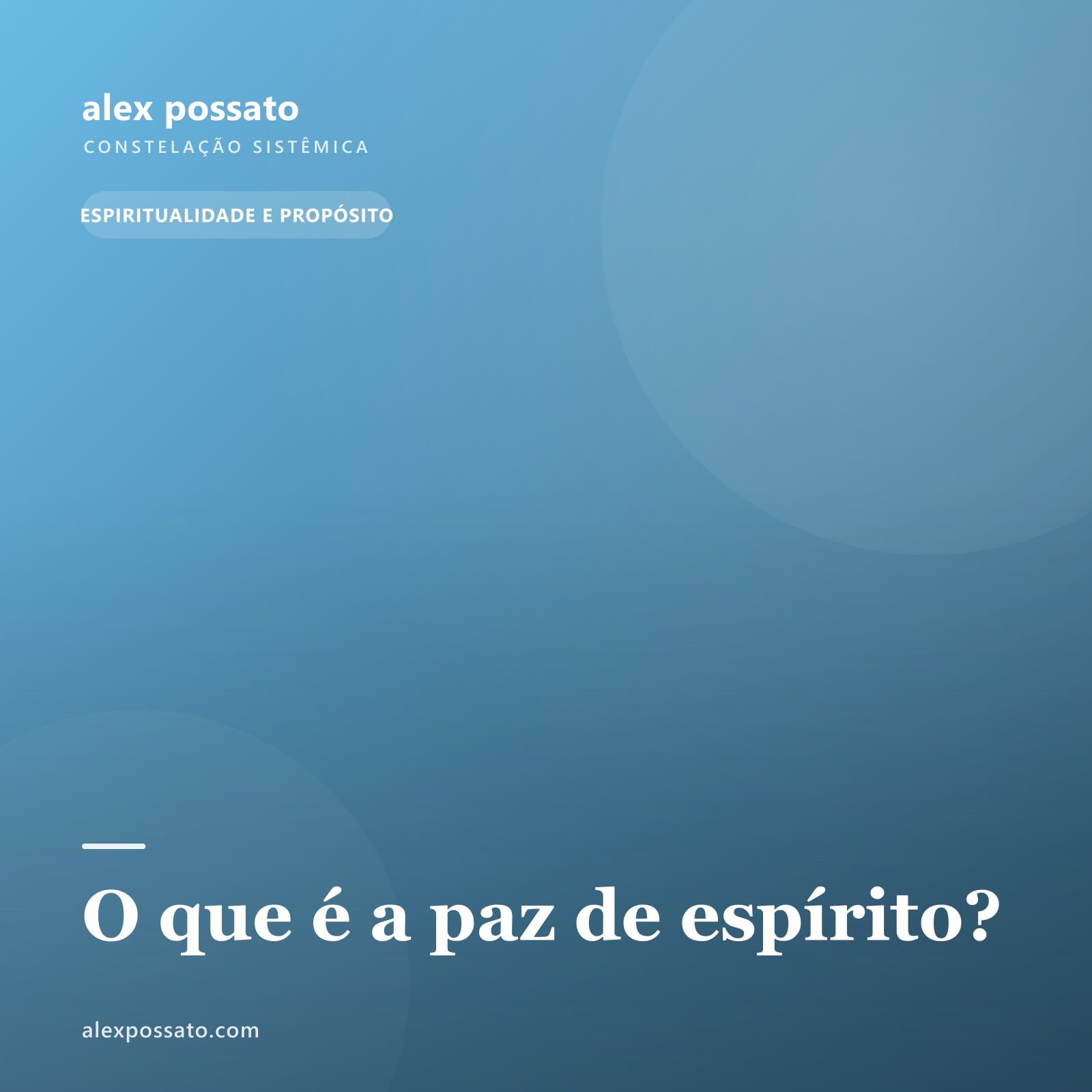 O que é a paz de espírito?