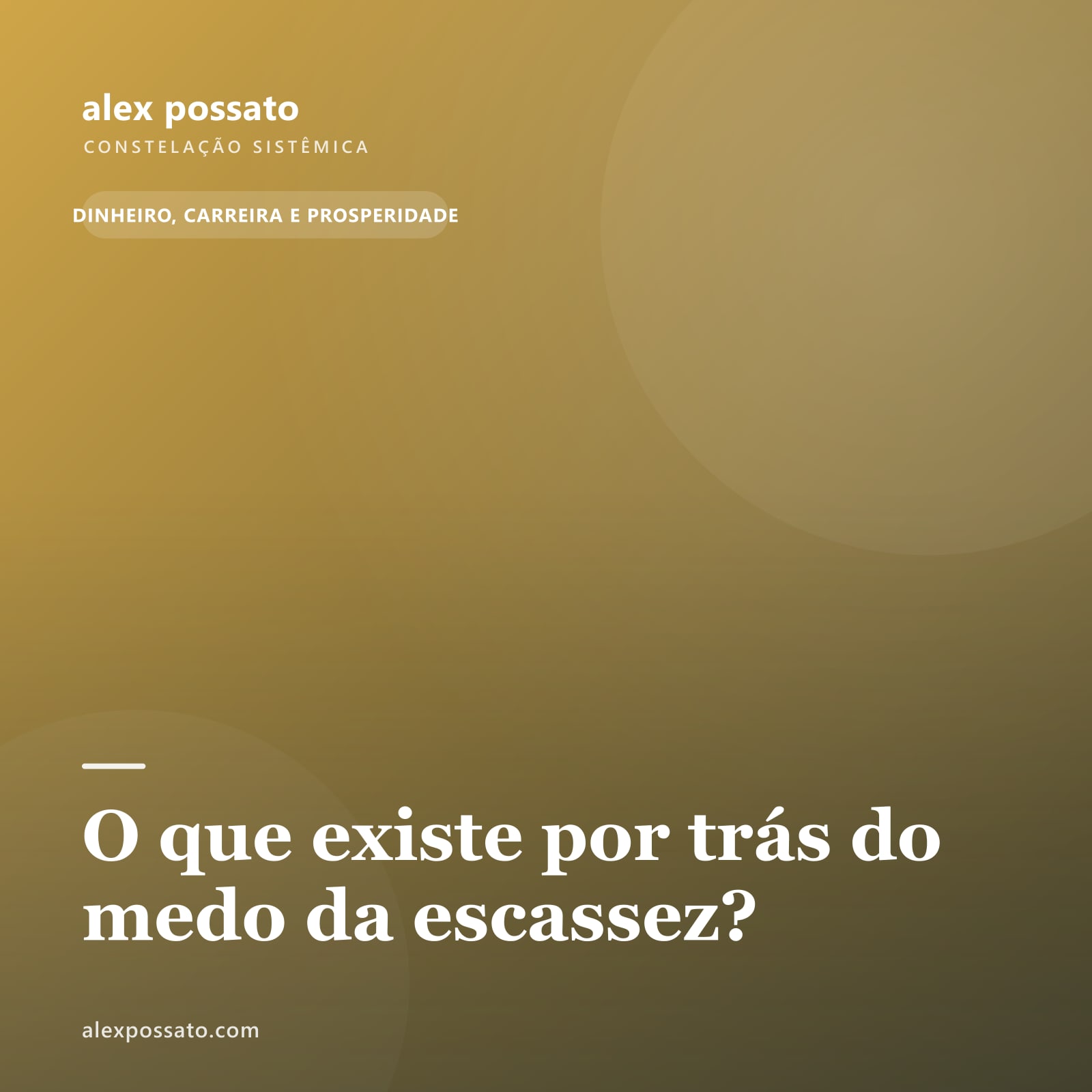 O que existe por trás do medo da escassez?
