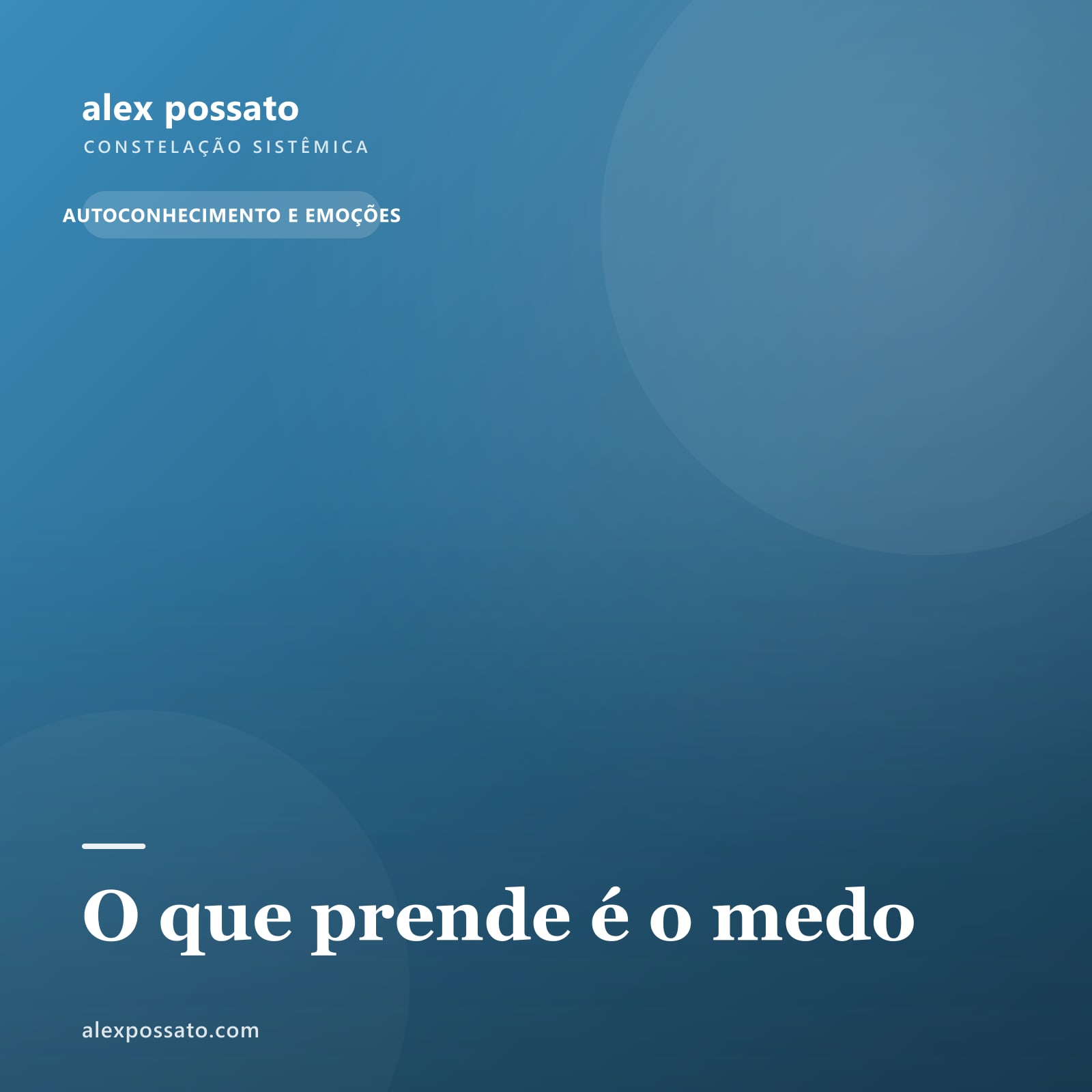 O que prende é o medo
