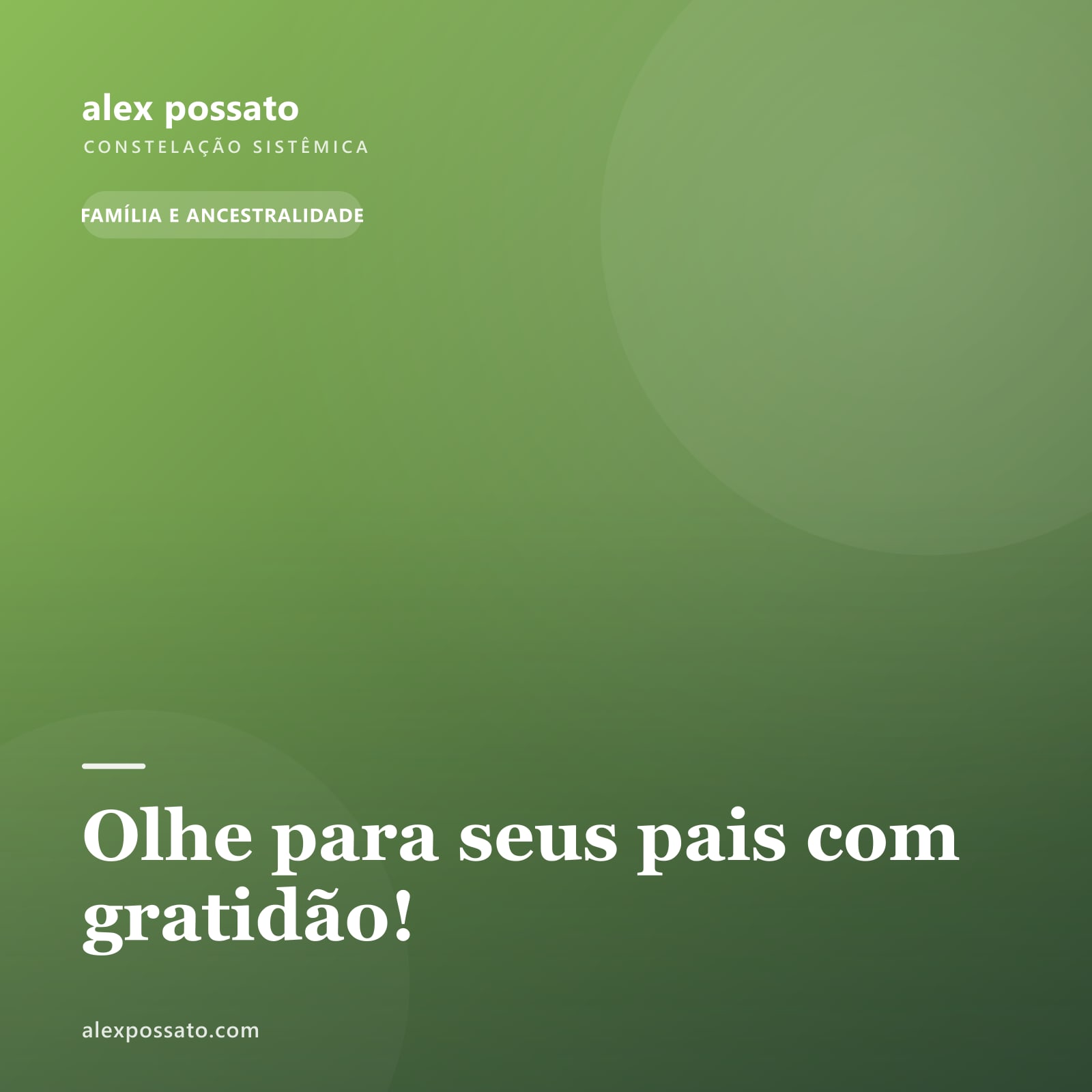 Olhe para seus pais com gratidão!