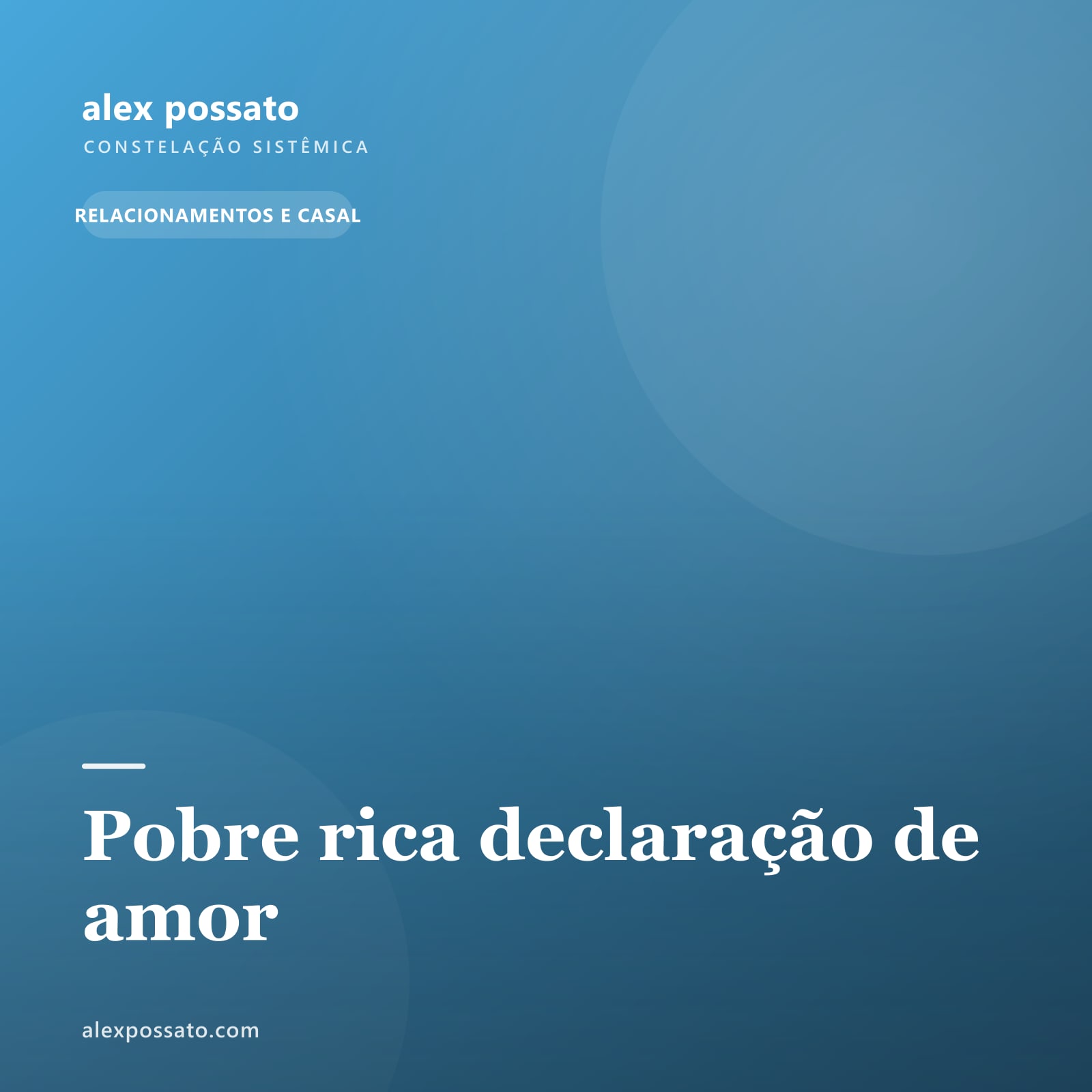 Pobre rica declaração de amor