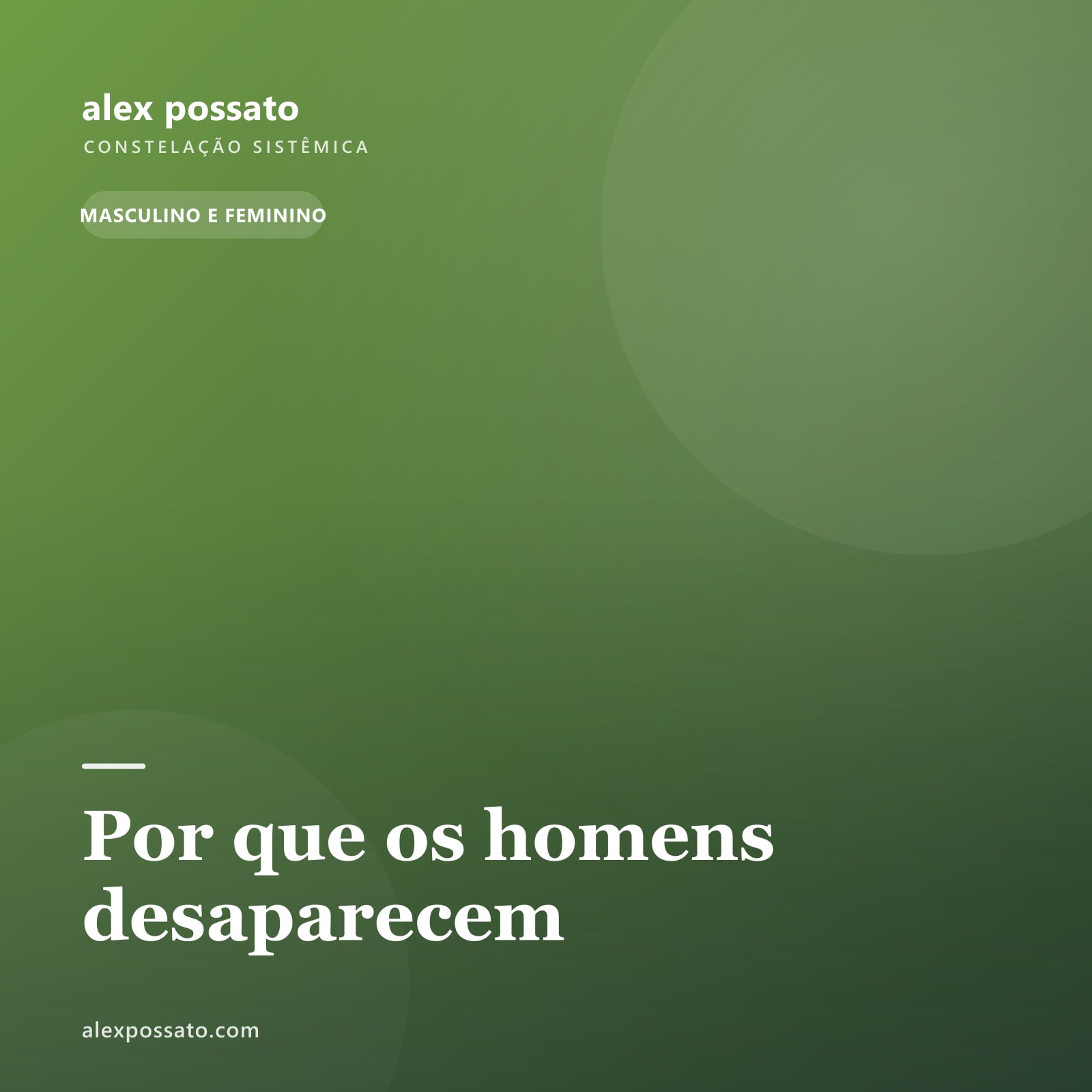 Por que os homens desaparecem