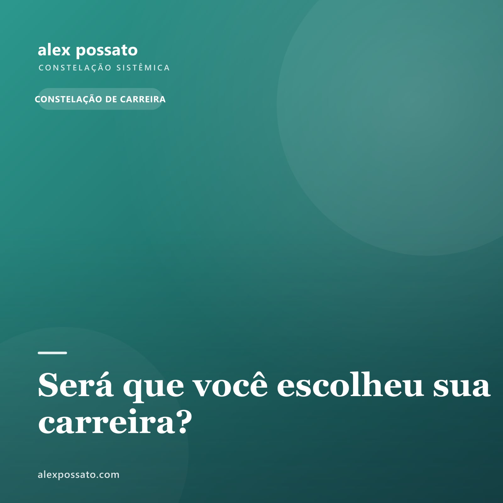 Será que você escolheu sua carreira?