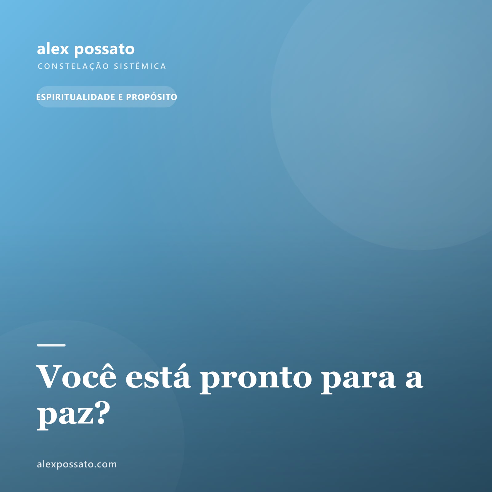 Você está pronto para a paz?